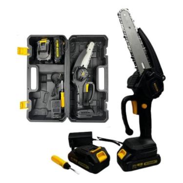 Imagem de Mini Motosserra Elétrica Portátil Bateria 21V Recarregável Poda galhos