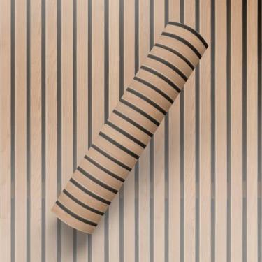 Imagem de Papel de Parede Adesivo Estilo Ripas de Madeiras Clara - BAZAR DOS QUA