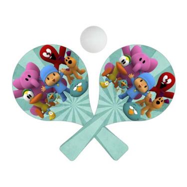 Imagem de Par de Raquetes para Tênis de Mesa com Bolinha 24,5x13,5 Mdf Madeira A