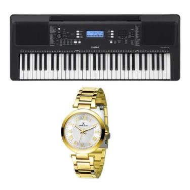 Imagem de Kit Teclado Yamaha Arranjador PSR E373 e Relógio Dk11214-1
