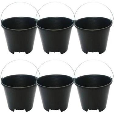 Imagem de Balde Pedreiro Alça Ferro Pega Mão 12 lts (6 peças) - Brasipla