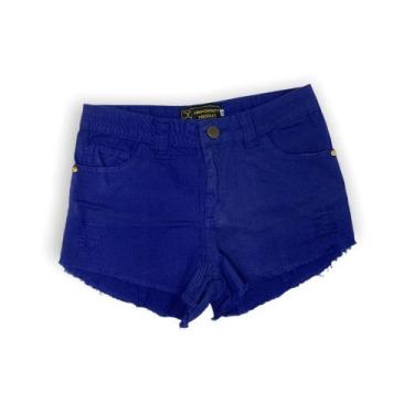 Imagem de Shorts Jeans Curto Sarja Feminino Jeans Destroyed Colorido 36 Ao 46 - 