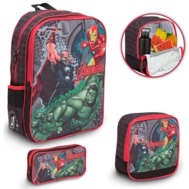 Imagem de Mochila Com Lancheira Infantil Masculina Vingadores Desenho - TOYS 2U
