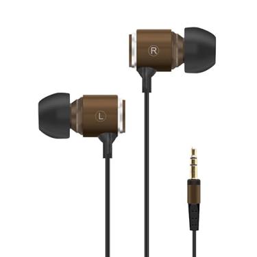 Imagem de WMSZMSM Fones de ouvido com cabo extra longo para PC, TV, fones de ouvido sem microfone, plugue, fones de ouvido para computador sem microfone, sem microfone, marrom, 3 m