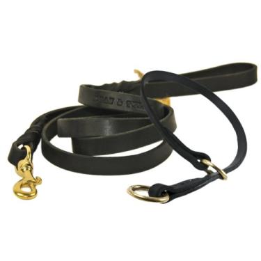 Imagem de Conjunto Dean and Tyler com uma coleira tranquila de latão 71 cm x 9 cm com uma coleira combinando Love To Walk, gancho de pressão de latão sólido de 1,8 m, preto