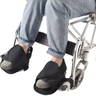 Imagem de AUSTYLCO Sapatos de retenção para cadeira de rodas evitam que o pé caia do apoio para os pés ajustável e fácil de usar, alças de suporte de sapato para cadeira de rodas para pacientes com deficiência
