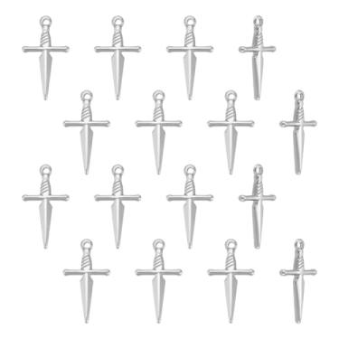 Imagem de UNICRAFTALE 20 peças, pingente de adaga, espada, berloque, punk, brincos de aço inoxidável, pulseira, espada, berloque de metal para fazer joias DIY, Aço inoxidável, Sem Pedra Preciosa