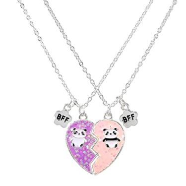 Imagem de COLORFUL BLING 2 peças/conjunto de colar com pingente de coala arco-íris com quebra-cabeça de coração partido Best Friends Forever BFF para mulheres e adolescentes, Metal, resina