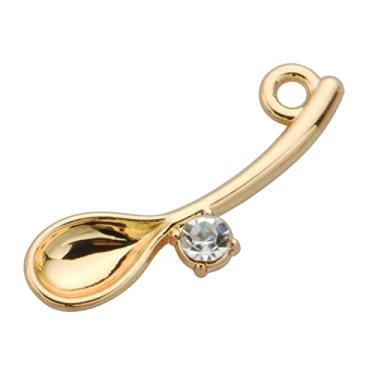 Imagem de Pacote com 20 pingentes de strass banhados a ouro, acessórios de cristal para colar, pulseira, fabricação de joias, artesanato DIY, Liga de aço, Strass,