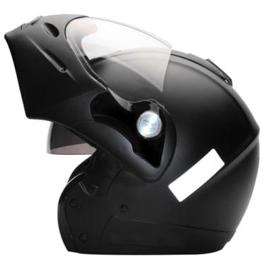 Imagem de Capacete de Moto Mixs MX Captiva Com Viseira Interna Solar Óculos de Sol Articulado Escamoteável Robocop Preto Fosco 60