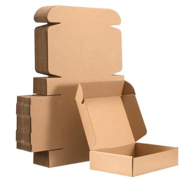 Imagem de DUZCLI Conjunto de 20 caixas de transporte pequenas 8x6x3, caixas de papelão ondulado marrom - para embalagens de suprimentos para pequenas empresas, caixas de embalagem, caixas de correio e