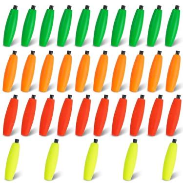 Imagem de SILANON Boias de pesca flutuantes de espuma, boias de pesca de charuto, boias de peixe-gato, boias deslizantes, boias de cortiça com plugue de tubulação para peixe-gato, pesca em água doce e salgada