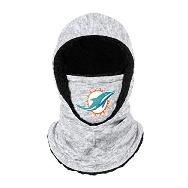 Imagem de Polaina com capuz estilo balaclava Miami Dolphins NFL cinza mesclado com logotipo grande, adulto (SVNFGRHDSN)