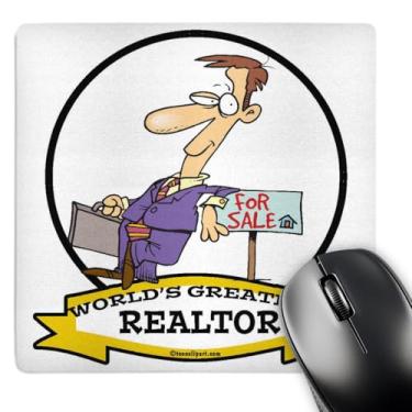 Imagem de 3dRose Mouse pad LLC 20 x 20 x 0,65 cm, desenho de profissão masculina com o maior corretor de imóveis (mp_103493_1)
