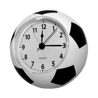 Imagem de Ｂｅｓｇａ Bola de futebol despertador relógio de mesa bonito portátil decorativo mesa de futebol decoração para casa para o quarto crianças estudante, Branco