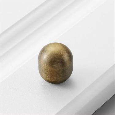 Imagem de Puxador redondo de cobre puro com furo único, puxador americano moderno simples de latão dourado para porta de armário de guarda-roupa, puxador vintage, latão vintage, S, CHINA