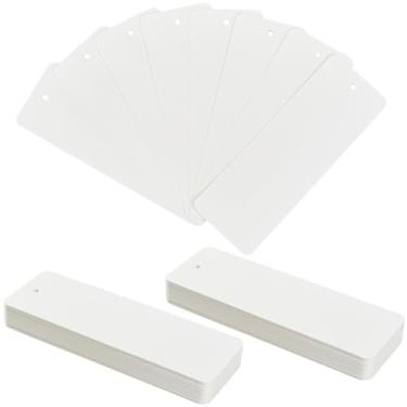 Imagem de SOFPLATE Marcadores de livro brancos em branco, 150 peças, marcadores de papelão, retângulos, etiquetas de presente de papel em branco com furos, marcadores de papel kraftpaper para pintura, desenho,