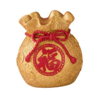 Imagem de Cofrinho de Armazenamento de Fortuna, Estatueta de Dinheiro de Resina para Economia, Altura do ouro 15cm