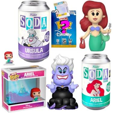 Imagem de Figura Sea Ariel Disney Display Magic Soda Princesa Exclusiva Pequena Sereia com Ursula Villain Soda + Personagem Clássica de Desenho Animado Bitty Pop! Mini Bolsa Cega 4 Itens