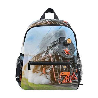 Imagem de Mochila Infantil Mofuyue para Meninos e Meninas, Train 1, Small
