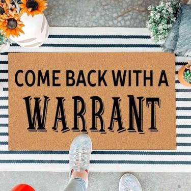 Imagem de Capacho engraçado para porta da frente, tapete de entrada ao ar livre, tapete marrom de entrada com um mandado de casa com tapetes de boas-vindas resistentes para varanda frontal 75 x 43 cm