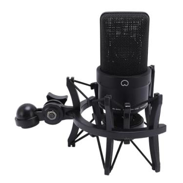 Imagem de Microfone de Condensador de Estúdio, Micor de Gravação de Estúdio Cardioide Professional Com Windscreen de Mount Mount, Microfone de Condensador de Coleta de Som para Cantar