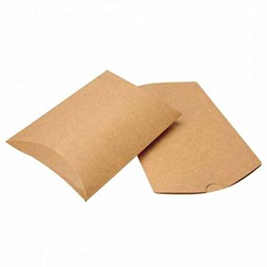 Imagem de Caixas de travesseiro Kraft ClearBags | 25 peças | Caixas de presente de lembrancinha de festa de papel fofas | Caixa de doces para chá de bebê de casamento | Artigos de festa de aniversário | Vários tamanhos, Kraft Brown, 5" x 1.25" x 7"