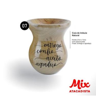 Imagem de Cuia De Madeira Gravada A Laser - Imbuia - Mix Atacadista, MOD 7