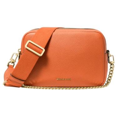 Imagem de Michael Kors Bryant Bolsa transversal média com zíper duplo para câmera, Ponche laranja, One Size
