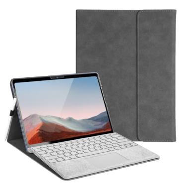 Imagem de Capa protetora para Microsoft Surface Go 3/2/1 de 10 polegadas, visualização em vários ângulos, capa fina e leve, suporte para caneta, dissipação de calor leve, compatível com teclado tipo capa, cinza