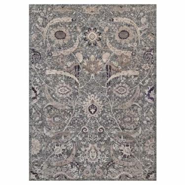 Imagem de Shahbanu Rugs Marrom com design de folha de foice atada à mão preto tapete oriental de lã e seda (10'x13'25.4 cm)