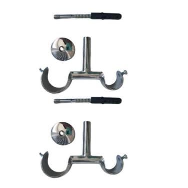 Imagem de Kit 2 Suporte Duplo Alumínio Varão para Teto 19/28mm - ART DECORAR, CR