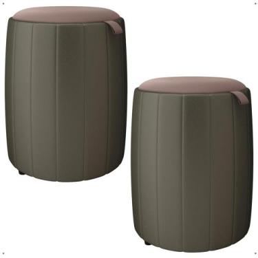 Imagem de Conjunto de Puff gourmet moderno banqueta Esther para sala, quarto ou 