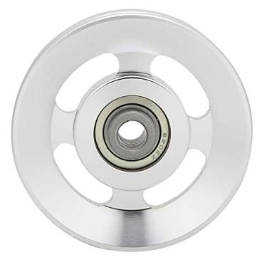 Imagem de Polia de liga de alumínio, roda de polia de rolamento de liga de alumínio universal leve para diâmetro de furo de 10,5 mm superfície lisa e pequena fricção para a maioria dos equipamentos de ginástica (90 mm de diâmetro)
