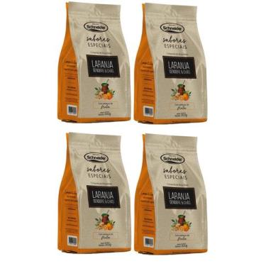 Imagem de 4 Erva Mate Chimarrão SCHNEIDER LARANJA GENGIBRE CHÀS 500g