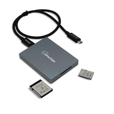 Imagem de Novachips Leitor CFexpress 4.0 tipo B de 40 Gbps para cartões CFexpress tipo B – Leitor compatível com MagSafe para Apple, smartphones, câmeras, desktops, laptops e outros cabos tipo C incluídos
