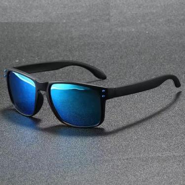 Imagem de Óculos De Sol Esportivo UV400 Polarizado Pesca Dirigir Azul Espelhado 
