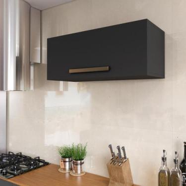 Imagem de Armário Aéreo Cozinha/lavanderia Suspenso Basculante - JM3, Preto