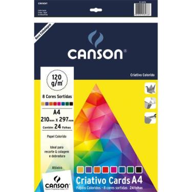 Imagem de Bloco Colorido Criativo Cards 120g A4 c/ 24 Folhas - CANSON