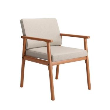 Imagem de Poltrona Veneza Areia e Madeira - Mobly