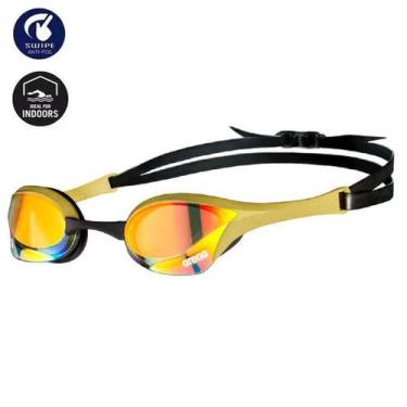 Imagem de Óculos De Natação Arena Cobra Ultra Mirror SWIPE , Amarelo, Dourado