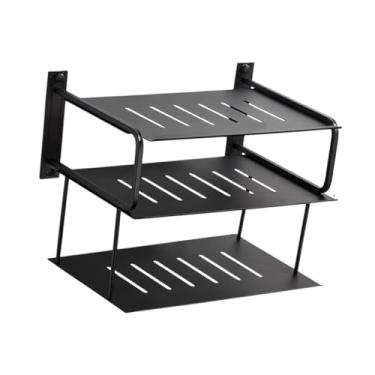 Imagem de IEUDNS 3 camadas prateleira de projetor para armazenamento de parede Caixa 11.81 "x8.27" prateleira de roteador organizador prático para câmeras de quarto do, Preto