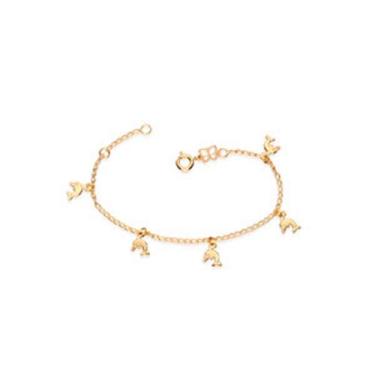 Imagem de Pulseira infantil banhada a ouro 18k com golfinho/550600 - Rommanel