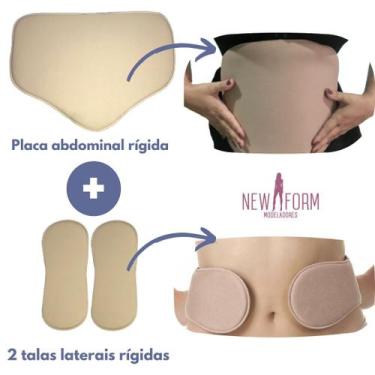 Imagem de Kit Placas Abdominal Laterais Rígidas Pós-cirúrgica New Form, Único, M