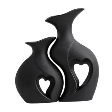 Imagem de Ｂｅｓｇａ 2pcs resina vasos de flores de planta contêiner home mobill obtwork vasos decorativos arranjo de flores para sala de estar interna, Preto
