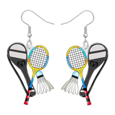 Imagem de DALANE Brincos de acrílico divertidos com pingente de bola esportiva para mulheres, brincos pendentes de futebol fofos e hipoalergênicos, presentes para amantes de esportes, pingentes de festa de