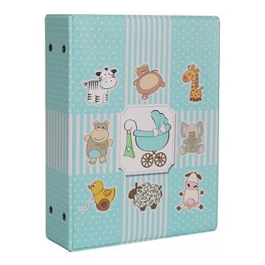 Imagem de Álbum De Fotos Capa Bebê Menino Animais Azul Para 500 Fotos 10x15