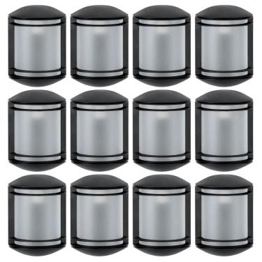 Imagem de Conjunto 12 Arandelas Externas Pretas Fachada Jardim Muro Bivolt Luminária de Parede