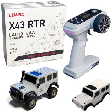 Imagem de Mini Carro RC Crawler 4x4 RTR com Controle Remoto 2.4GHz, Escala 1:43, LDARC, Cinza