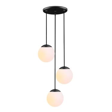 Imagem de Lustre Pendente Vidro Globo Jabuticaba Balcão Cozinha Quarto Sala Chelsea 3 Lâmpadas E27 Bivolt